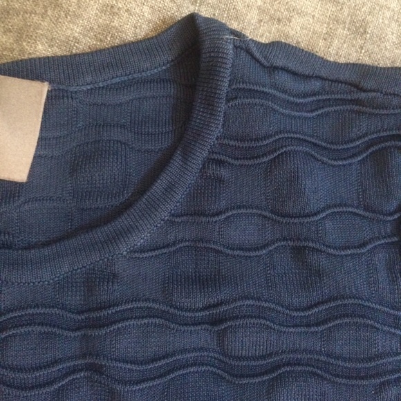 Leo & Sage Navy Rayon Crew Neck A-Line Dress - Picture 3 of 7